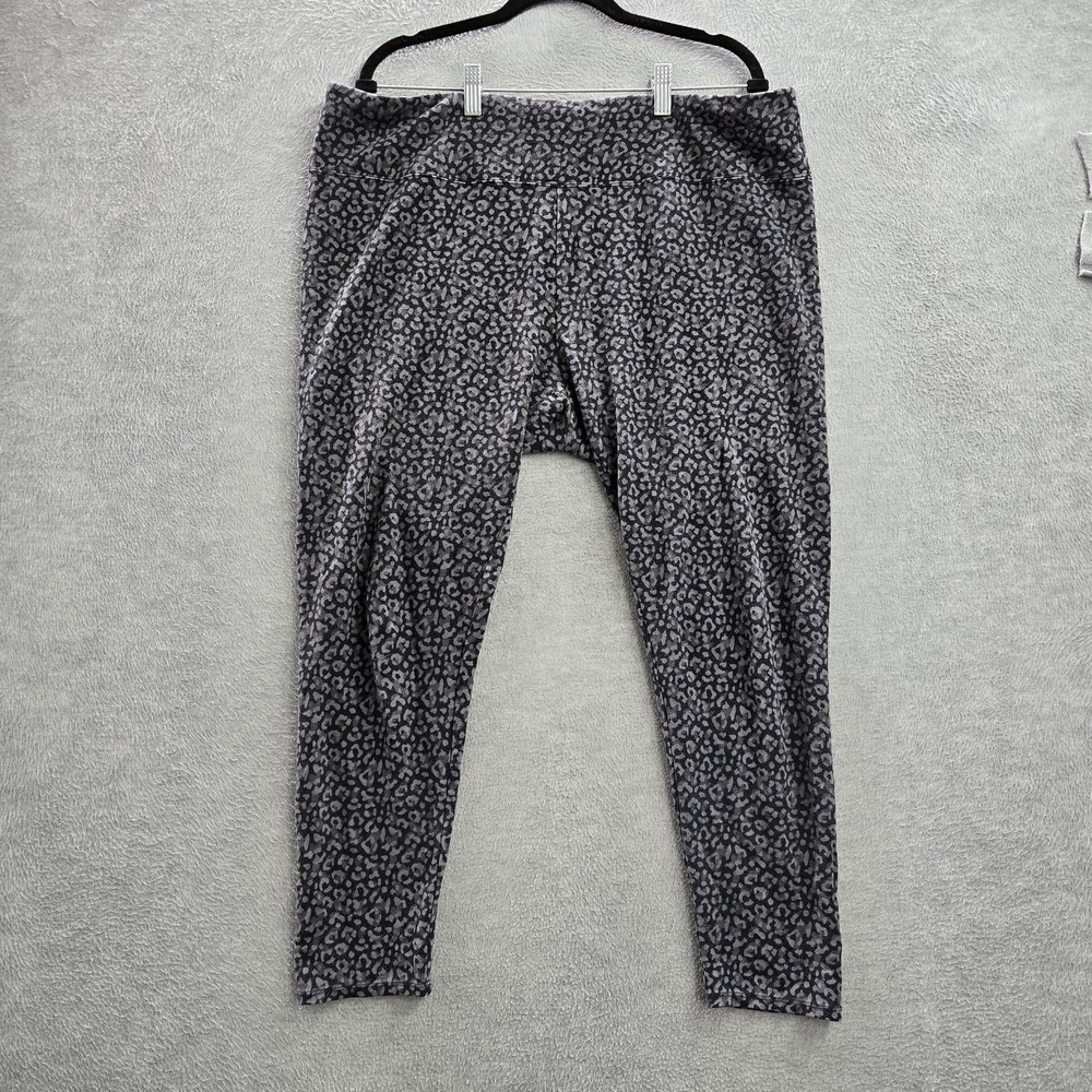 Soft Surroundings Women Activewear Pants 1X Gray Leggings Nylon 24" Inseam